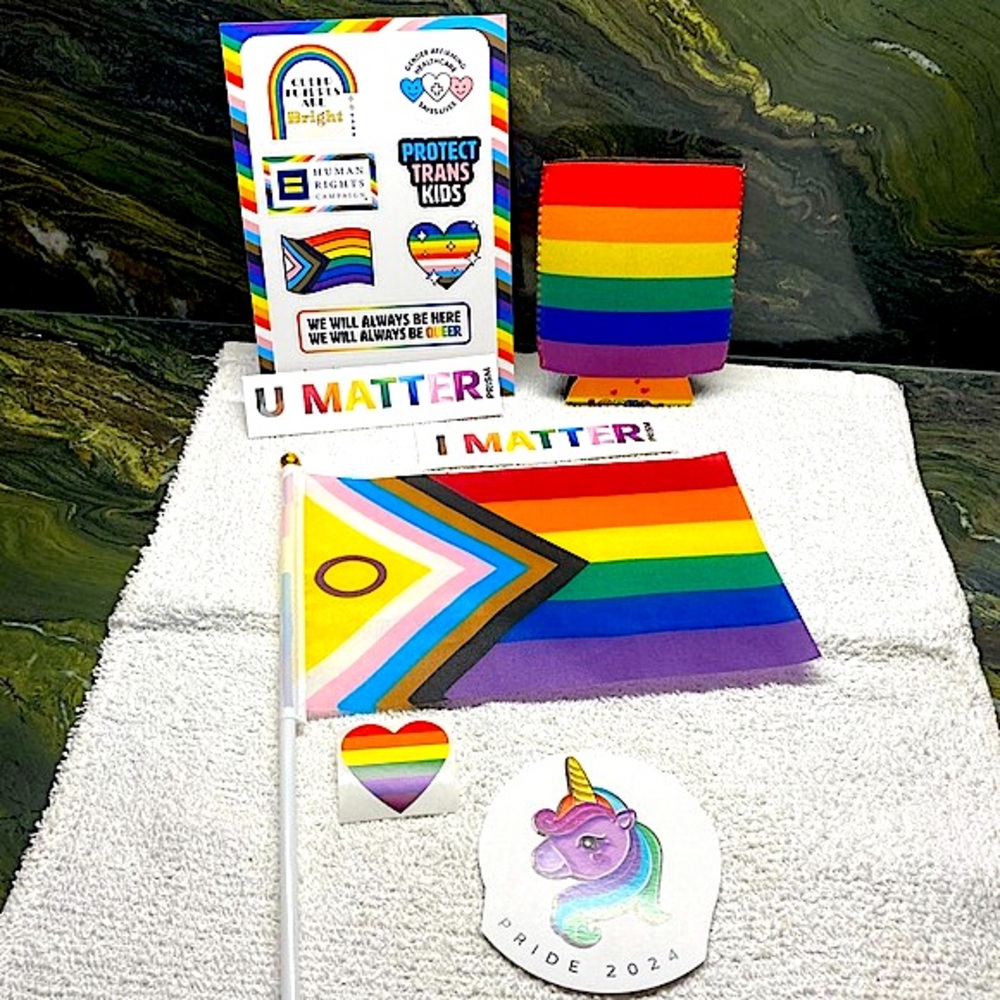 Rainbow Koozies Pride Gift Set New.